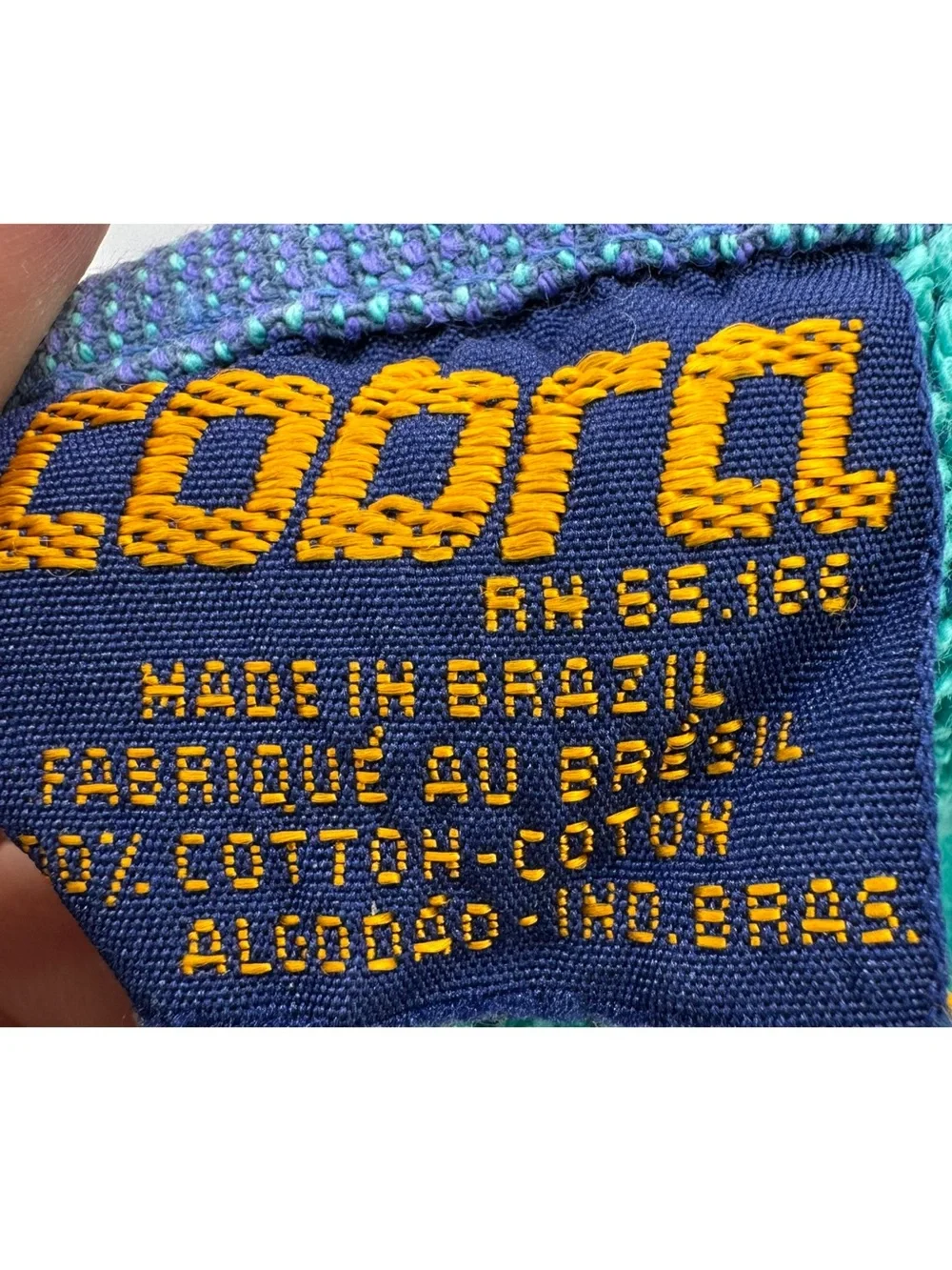 Rare Vintage Cobra 1980s Beach Towel Turquoise Deck Chair Motif Coastal Pop Art
